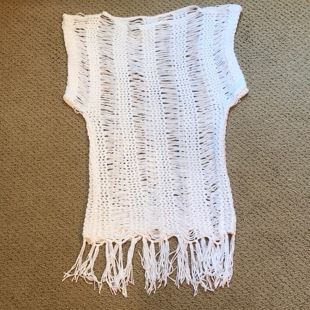 Crochet white top or coverup